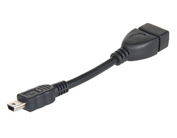 Cablu USB 0,1m A mama la 5 pini mini B tata cu functie OTG