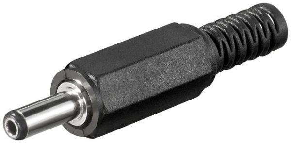 Mufa DC tata cu protector de cablu 3,4x1,4mm