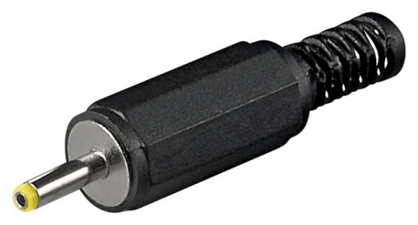 Mufa DC tata cu protector de cablu 2,4x0,7mm