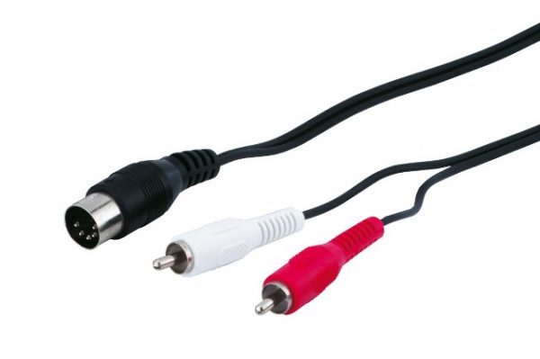 Cablu audio 1,5m 2 x RCA tata la 5 pini DIN tata