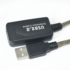 Cablu USB 2.0 10m USB A tata la USB A mama, negru, activ