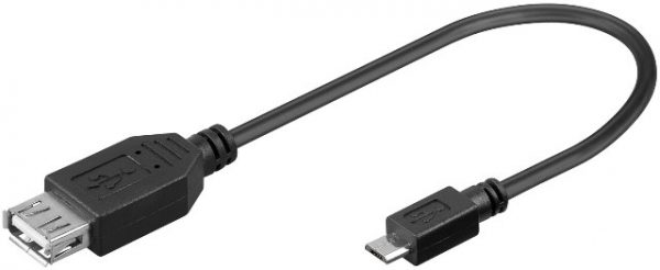 Cablu USB 0,1 m A mama la 5 pini micro B tata, cu functie OTG pentru tablete si telefoane SMART