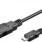 Cablu USB 2.0 1m A tata la micro B tata, negru, microUSB