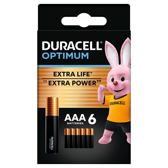 Baterie alcalina Micro (AAA,R03) 1,5V Duracell Optimum 6buc